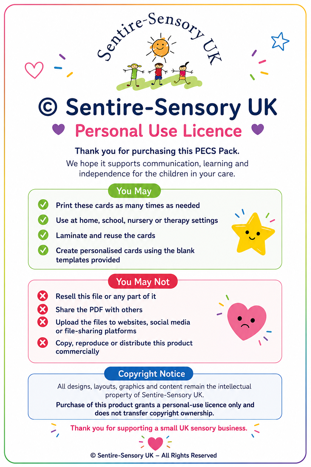 Sensory Support PECS - Digital Download