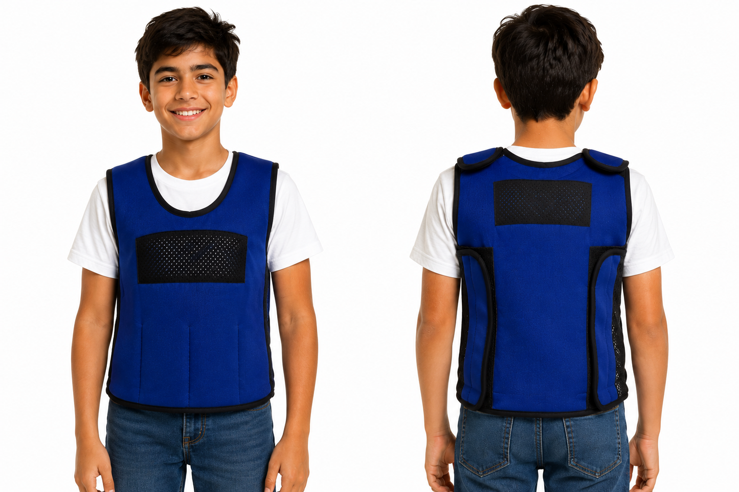 Blue Weighted Adjustable Compression Vest-Deep Pressure for Children age 2-10+