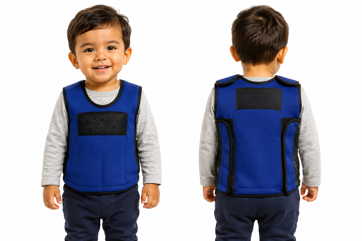 Blue Weighted Adjustable Compression Vest-Deep Pressure for Children age 2-10+