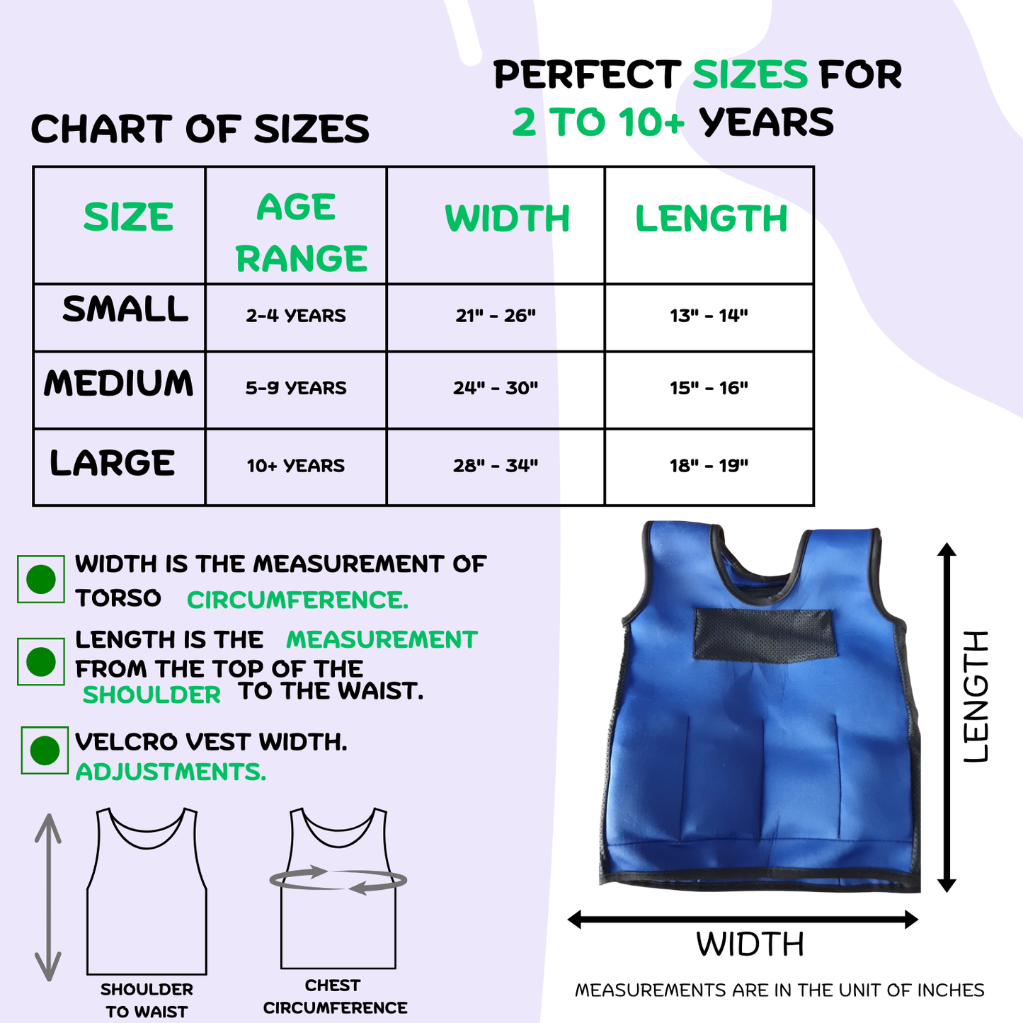 Weighted Adjustable Compression Vest-Deep Pressure for Children age 2-10+