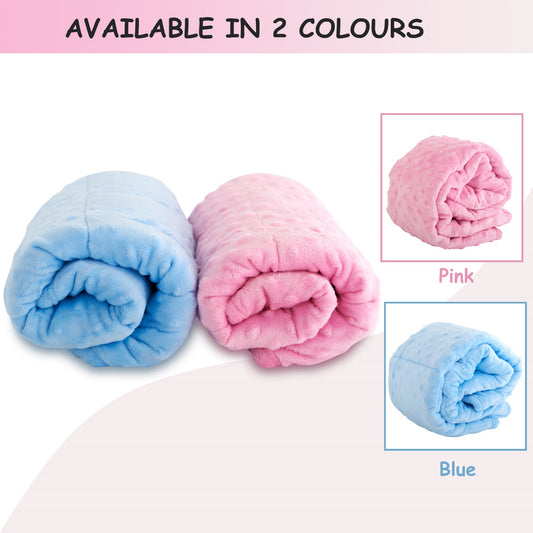 3lb Minky Weighted Lap Pad in Blue or Pink 48x53cm