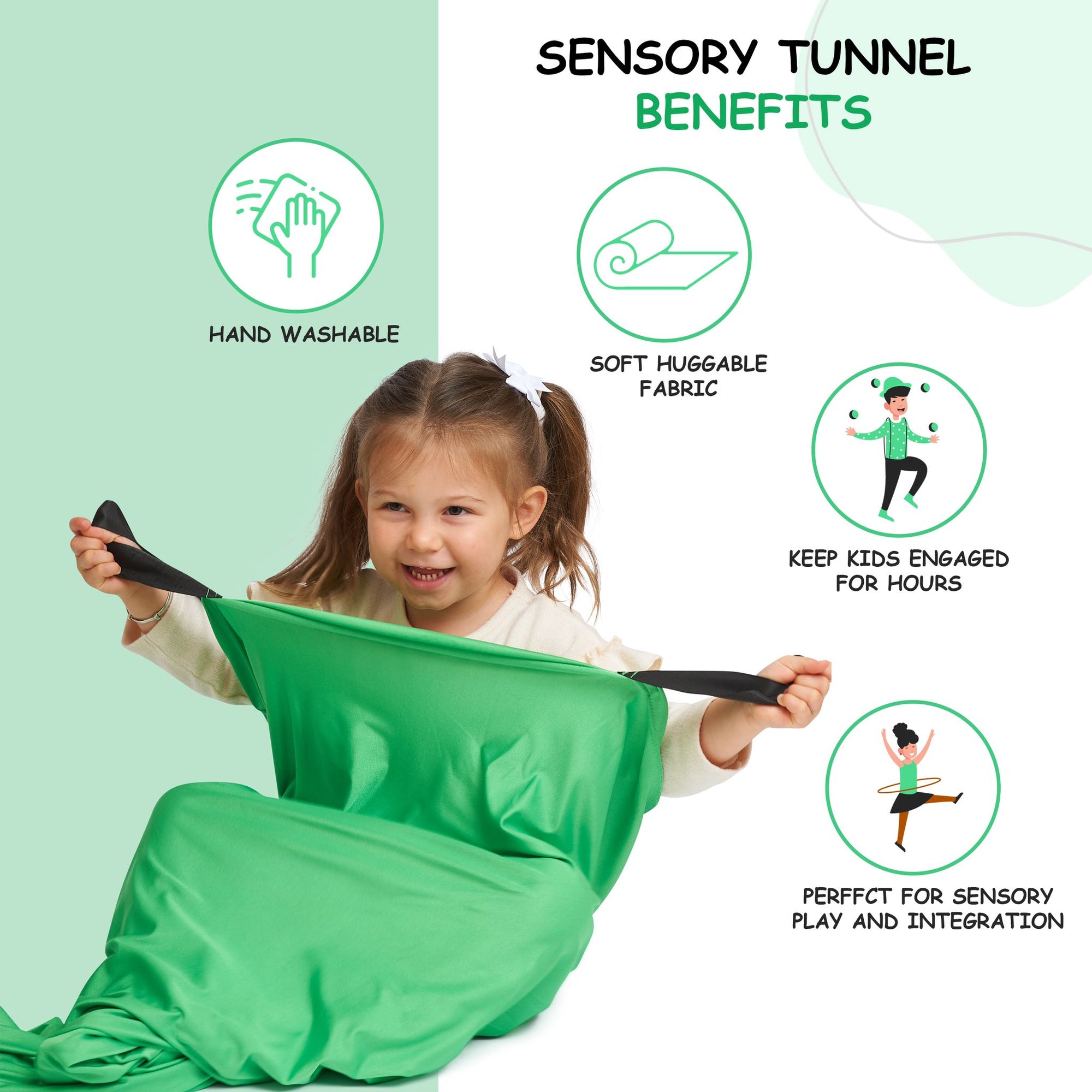 Sensory Compression Resistance Tunnel-Ideal for vestibular and proprioceptive Input-core/Neck/Upper Extremity Strength, and Body Awareness -Available in 2 sizes