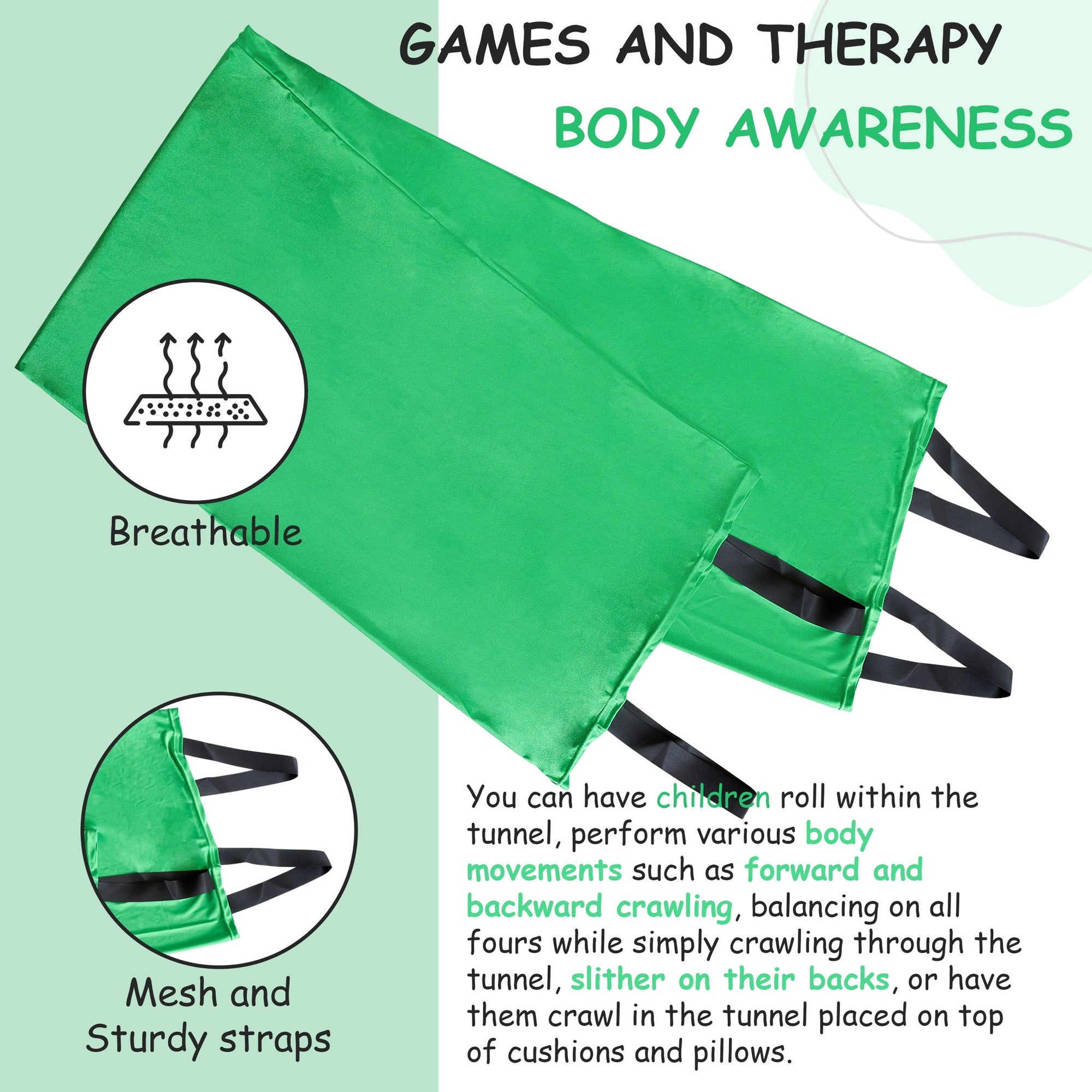 Sensory Compression Resistance Tunnel-Ideal for vestibular and proprioceptive Input-core/Neck/Upper Extremity Strength, and Body Awareness -Available in 2 sizes