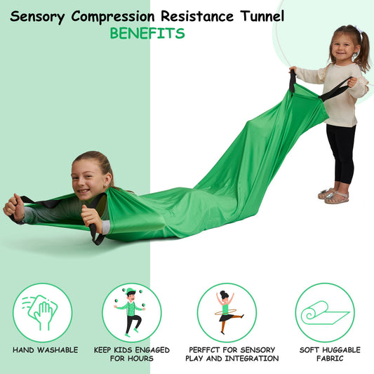 Sensory Compression Resistance Tunnel-Ideal for vestibular and proprioceptive Input-core/Neck/Upper Extremity Strength, and Body Awareness -Available in 2 sizes