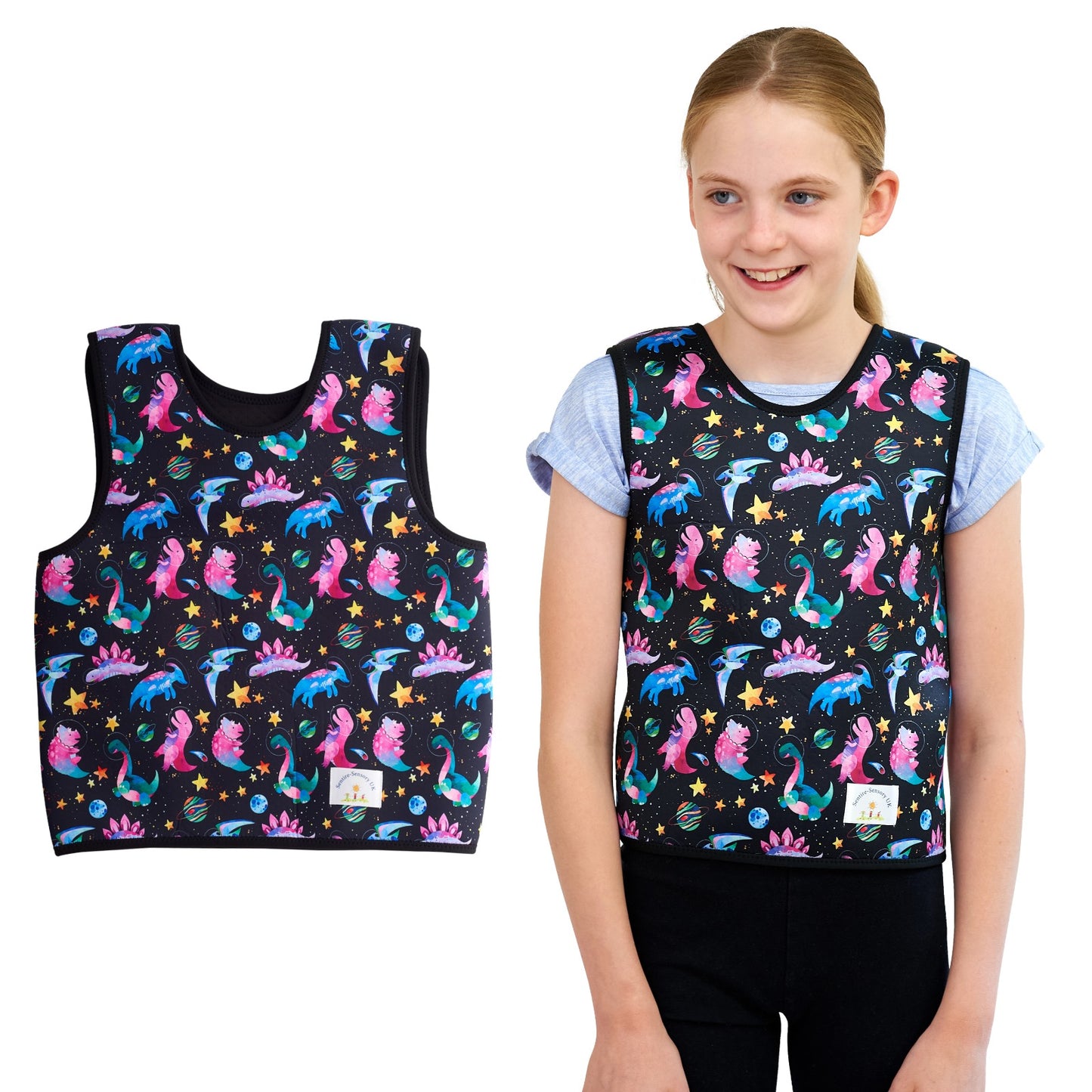 Printed Design Weighted Adjustable Compression Vest-Deep Pressure for Children