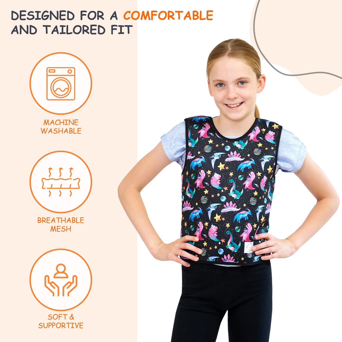 Deep Pressure Therapy Compression Vest (Just like a hug) for Integration Autism and Processing Disorder-Available in 3 sizes