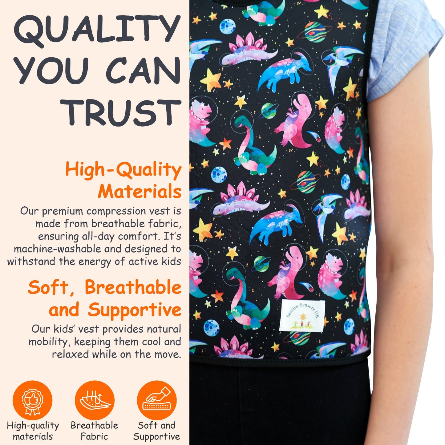 Deep Pressure Therapy Compression Vest (Just like a hug) for Integration Autism and Processing Disorder-Available in 3 sizes