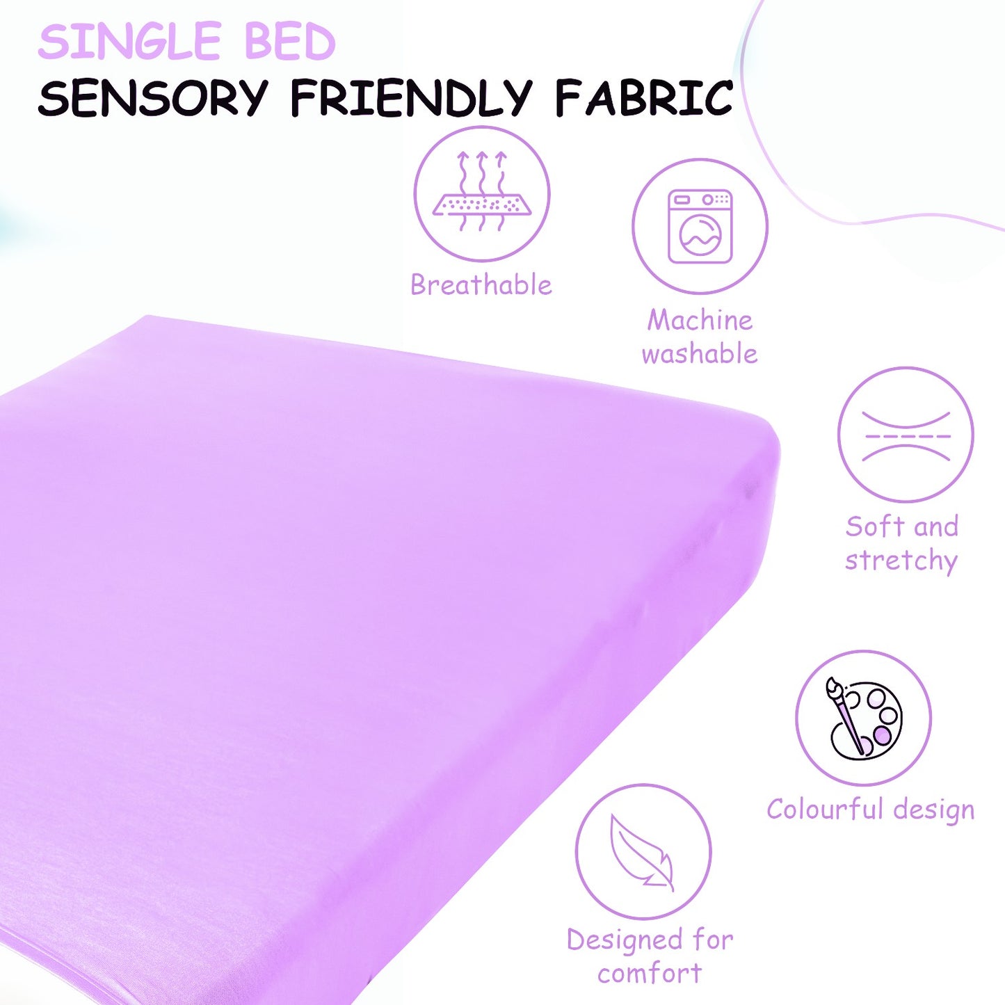Lilac Sensory Compression Bed Sheet-Alternative to a weighted blanket-single-double bed