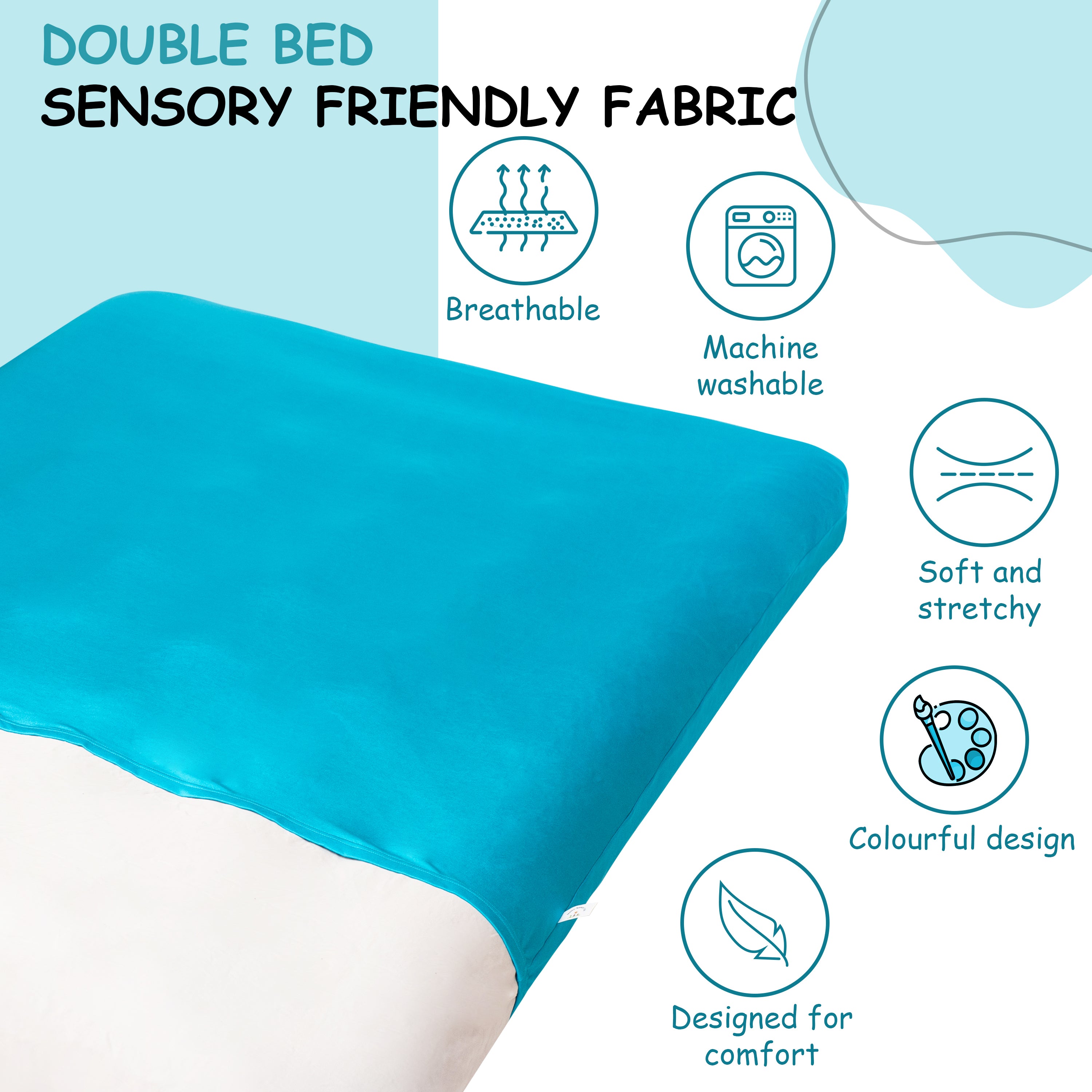 Double Bed Sensory Bed Sheet-Powder blue-Alternative to a weighted blanket