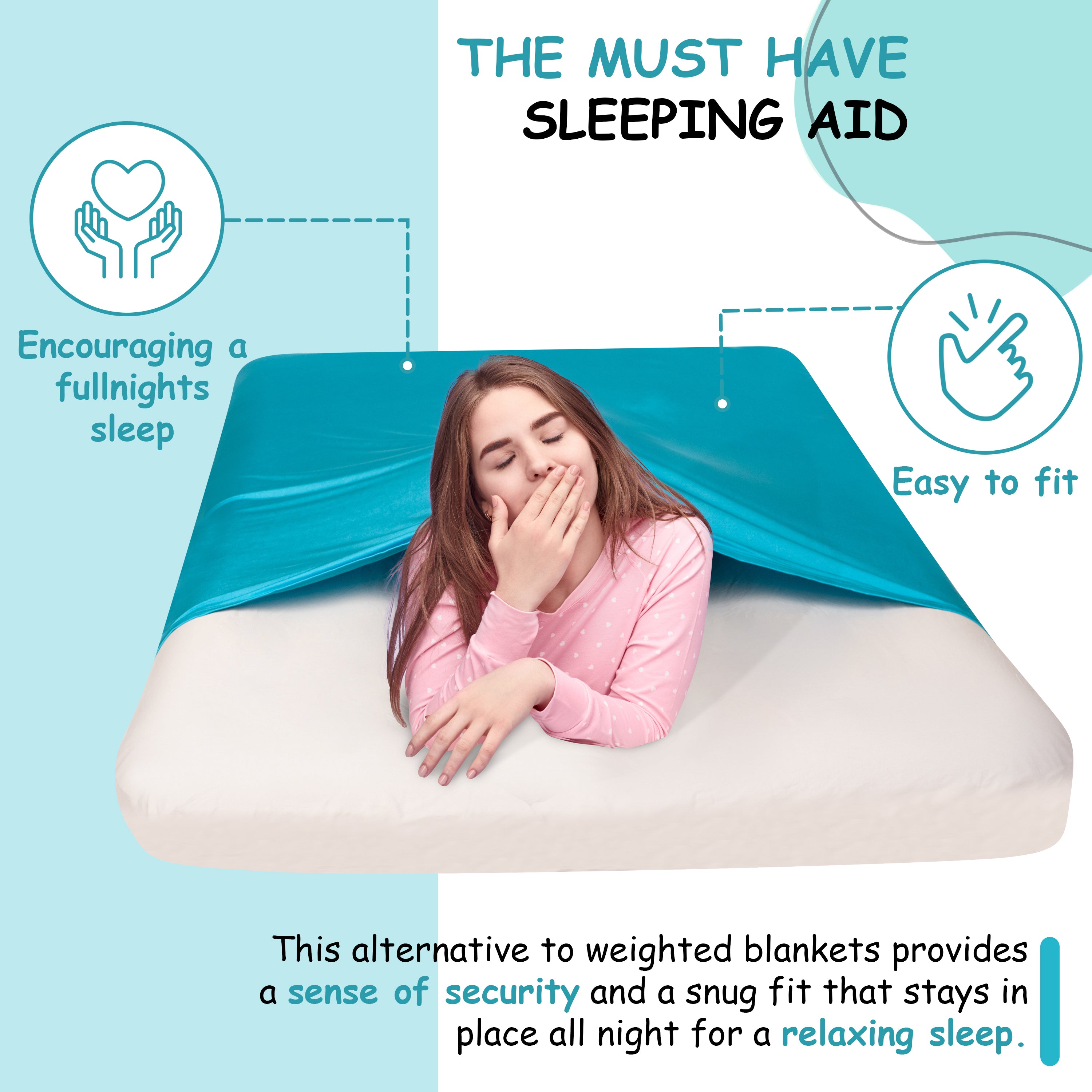 Double Bed Sensory Bed Sheet-Powder blue-Alternative to a weighted blanket