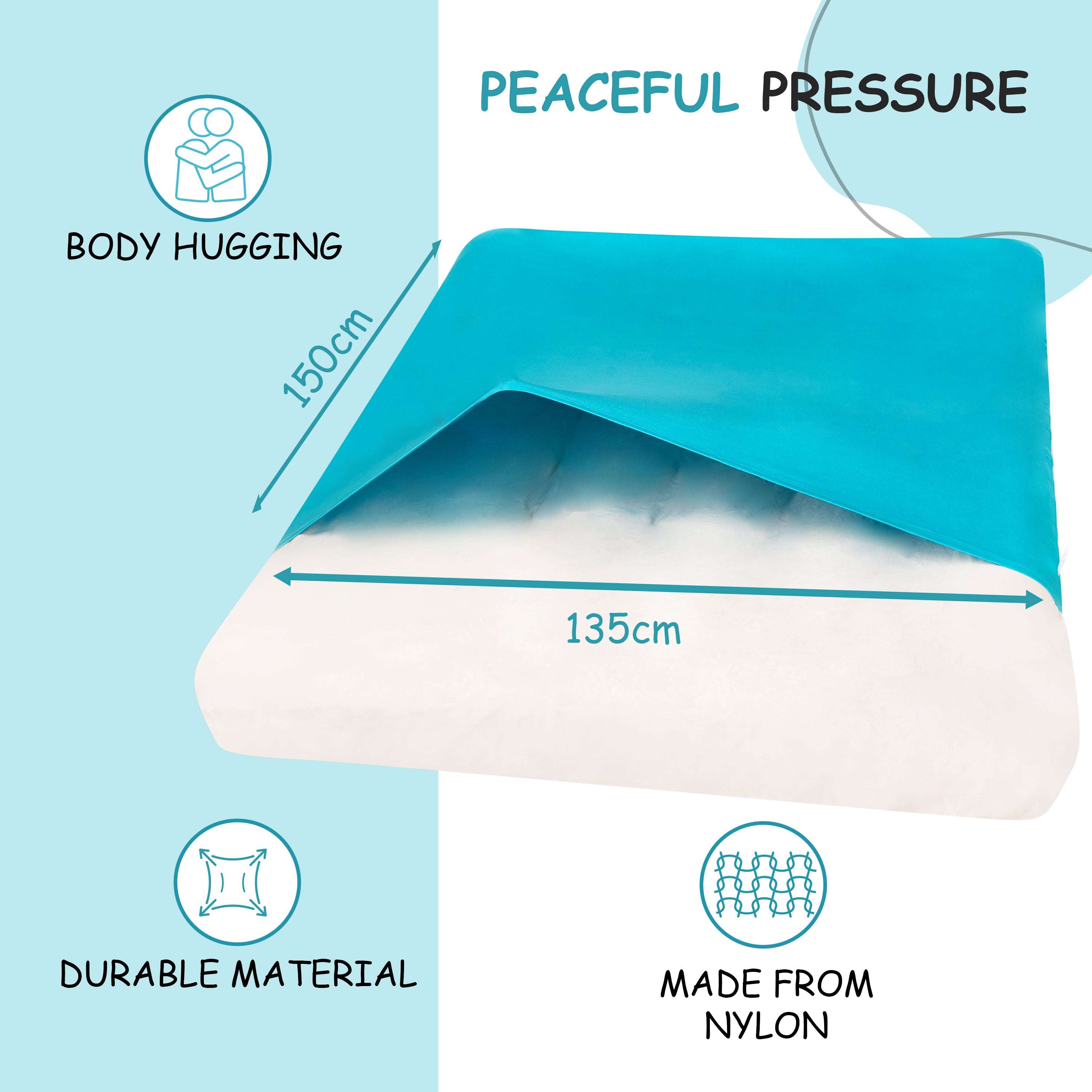 Double Bed Sensory Bed Sheet-Powder blue-Alternative to a weighted blanket