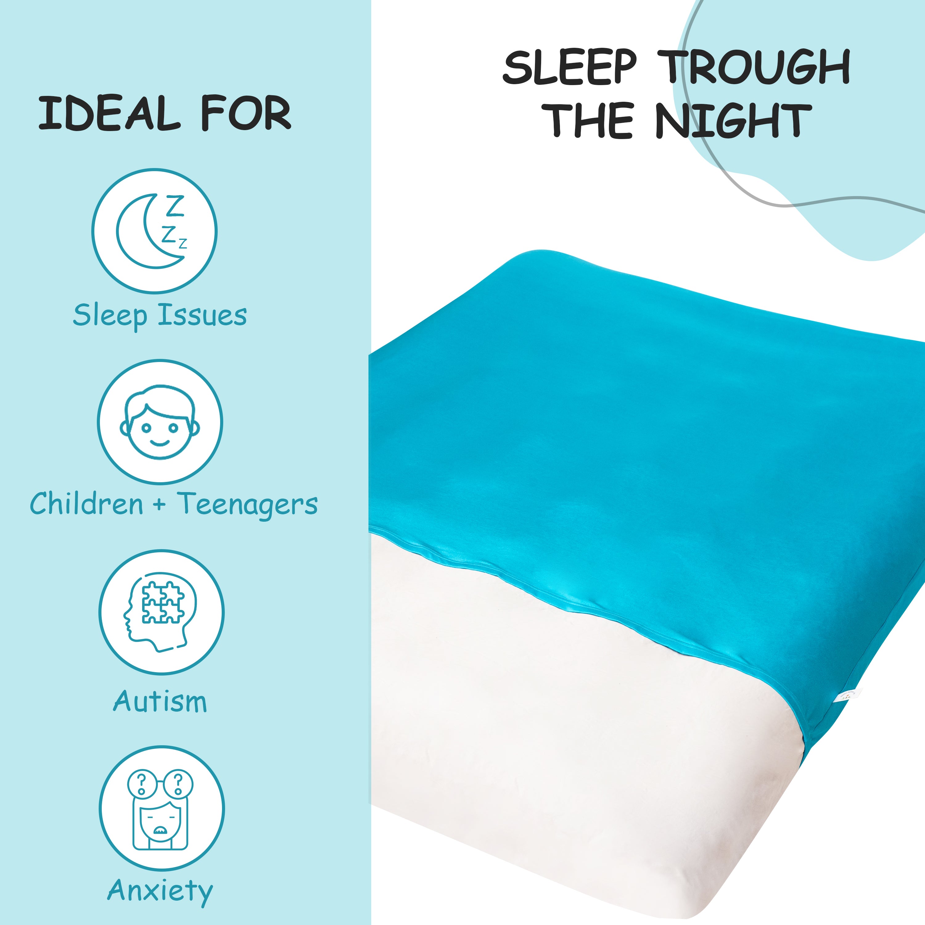 Double Bed Sensory Bed Sheet-Powder blue-Alternative to a weighted blanket