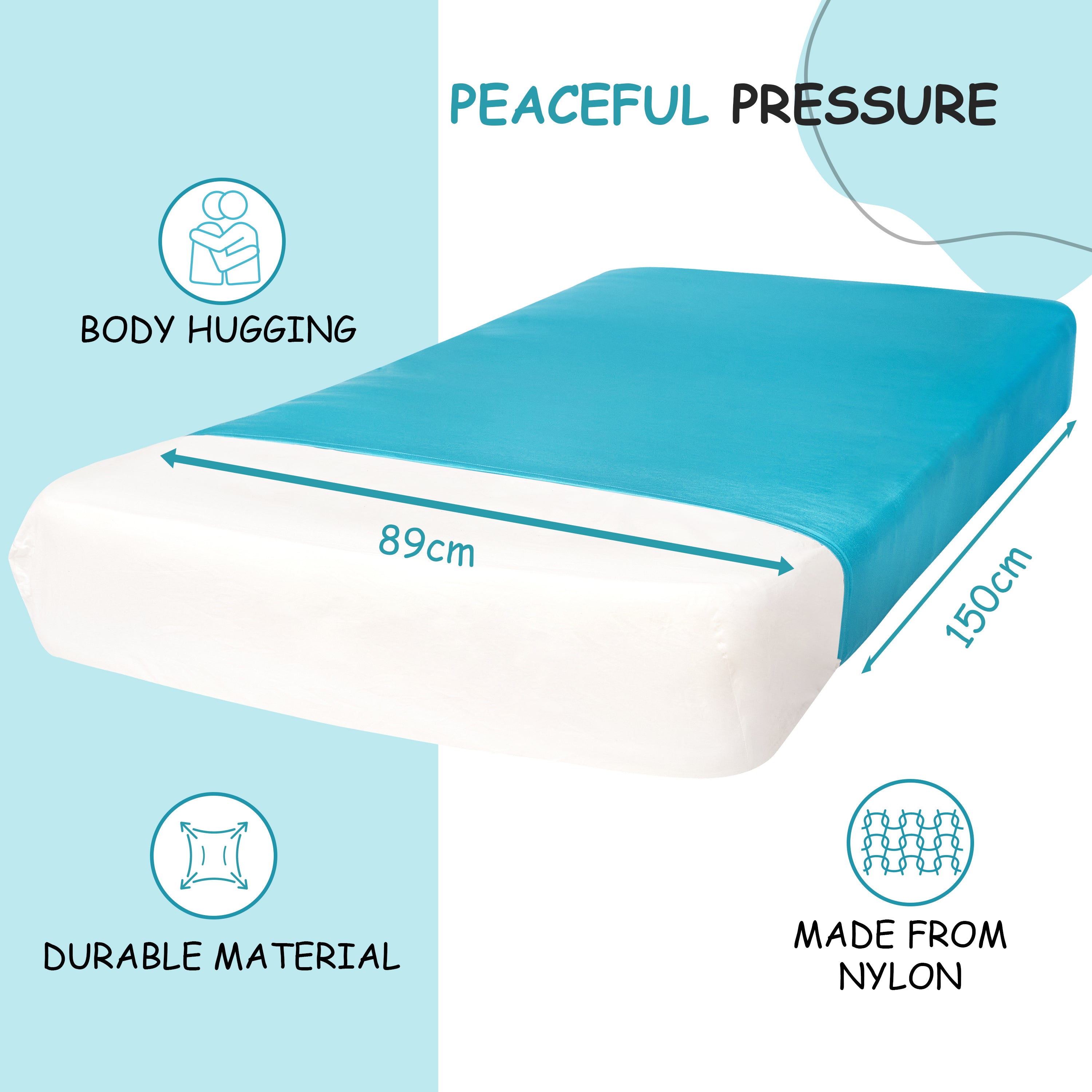 Powder Blue Single Sensory Compression Bed Sheet