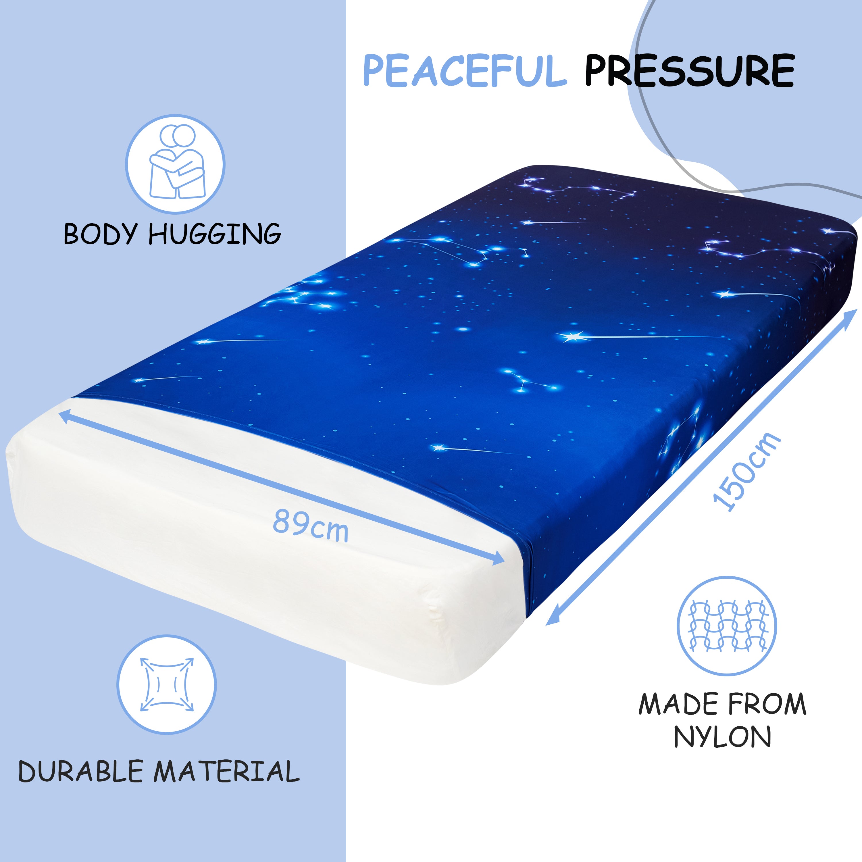 Stars Sensory Compression bed sheet-Toddler-Single-Double Size