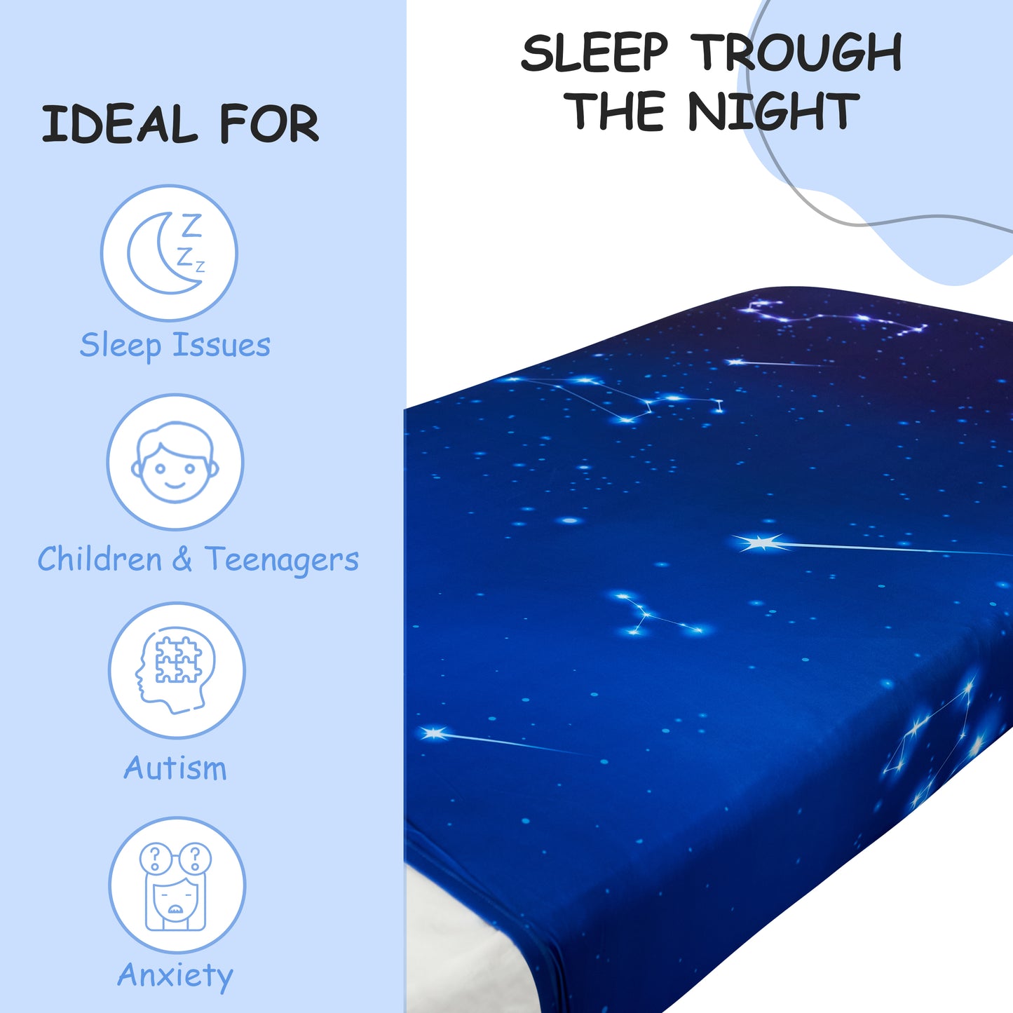 Stars Sensory Compression bed sheet-Toddler-Single-Double Size