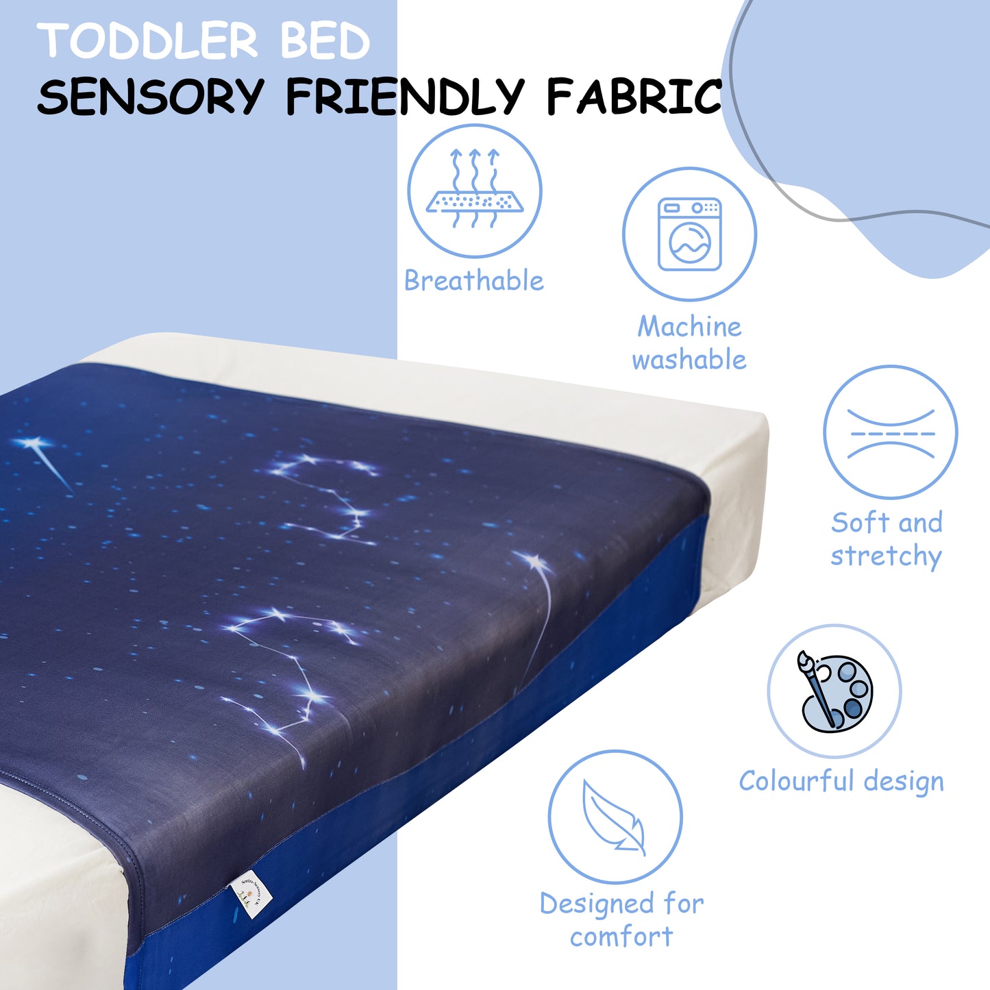 Stars Sensory Compression bed sheet-Toddler-Single-Double Size