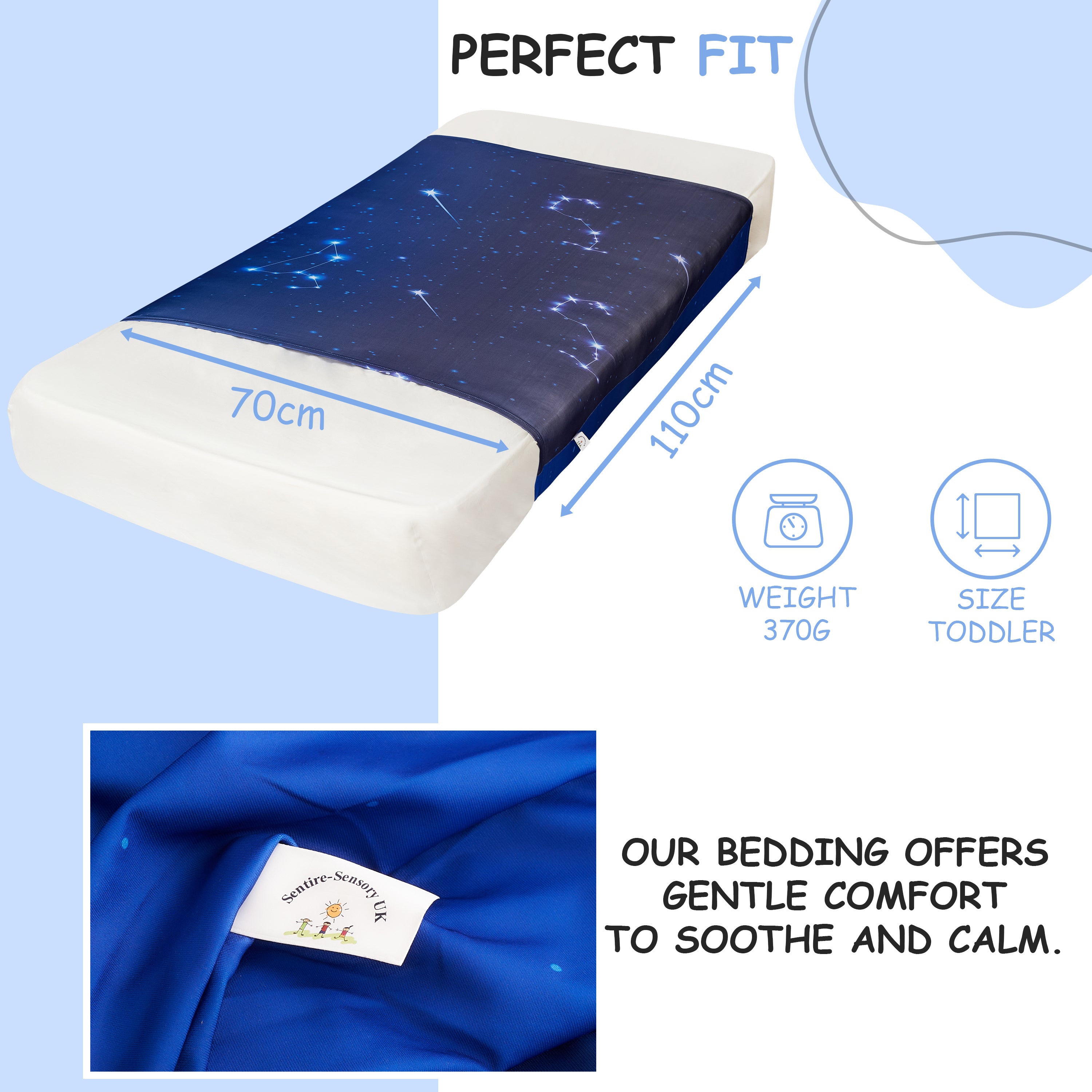 Stars Sensory Compression bed sheet-Toddler-Single-Double Size