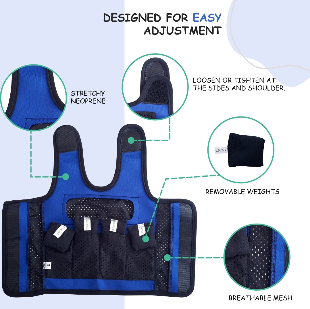 Weighted Adjustable Compression Vest-Deep Pressure for Children age 2-10+
