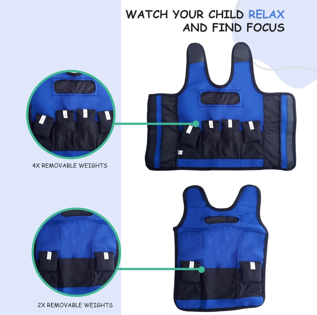 Weighted Adjustable Compression Vest Deep Pressure for Children age 2 10