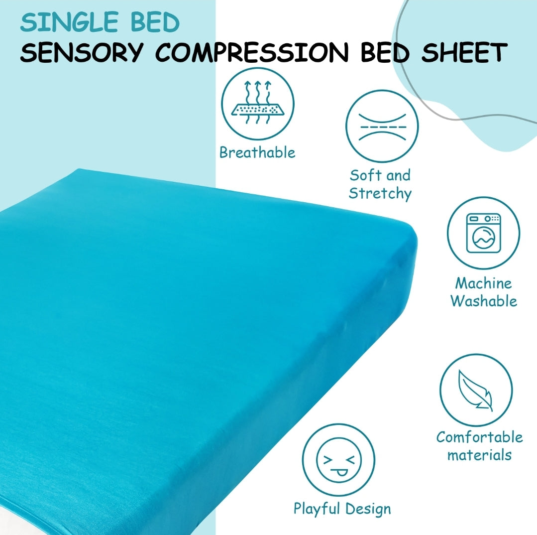 Powder Blue Single Sensory Compression Bed Sheet