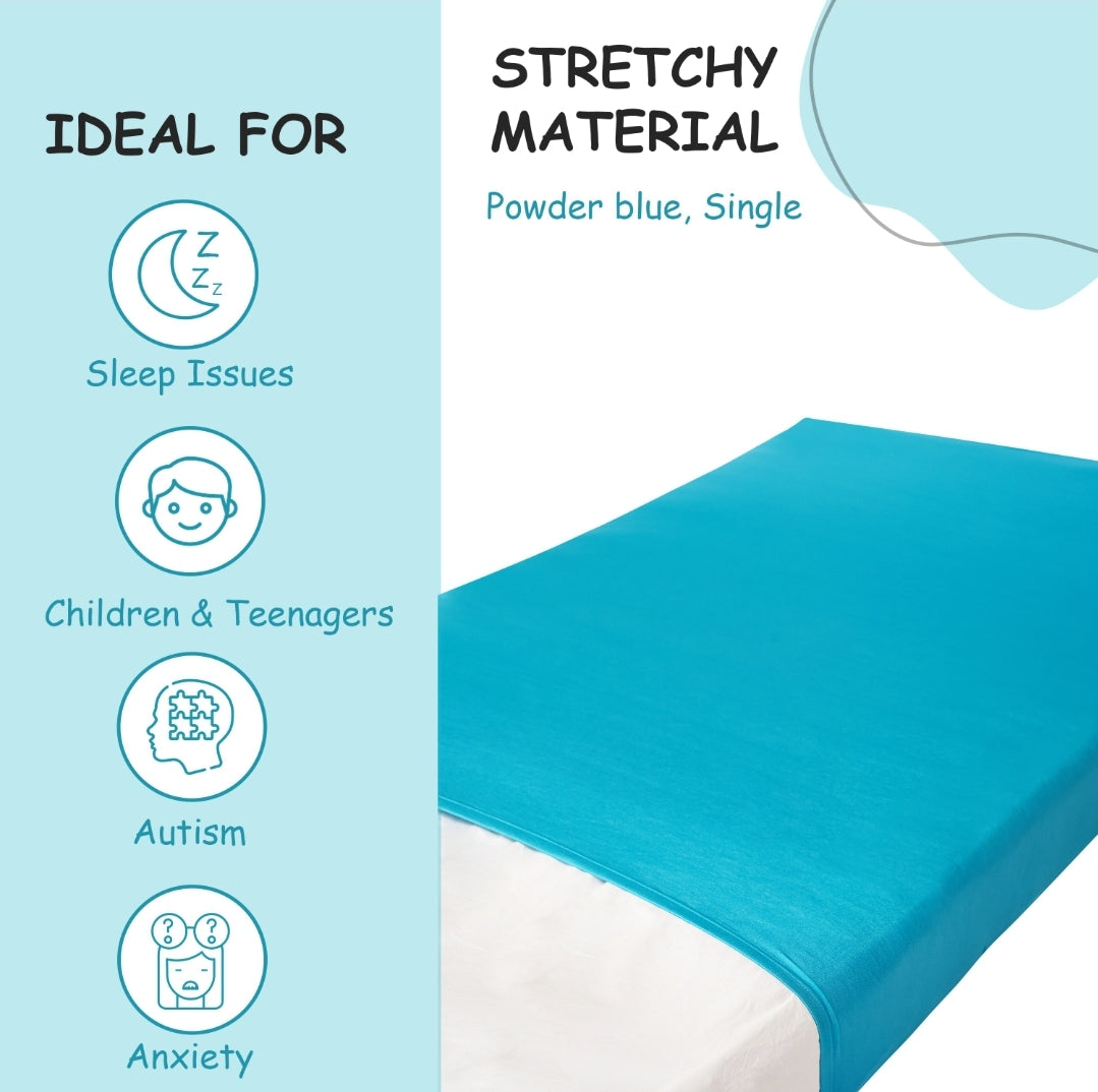Powder Blue Single Sensory Compression Bed Sheet