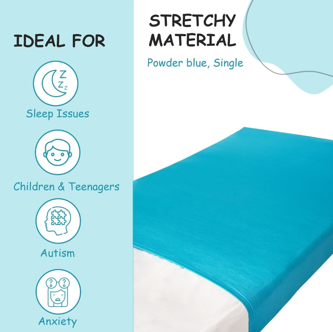 Powder Blue Toddler bed Sensory Compression Bed sheet