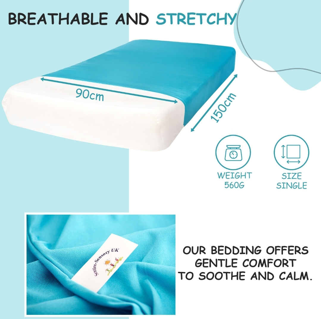 Powder Blue Single Sensory Compression Bed Sheet