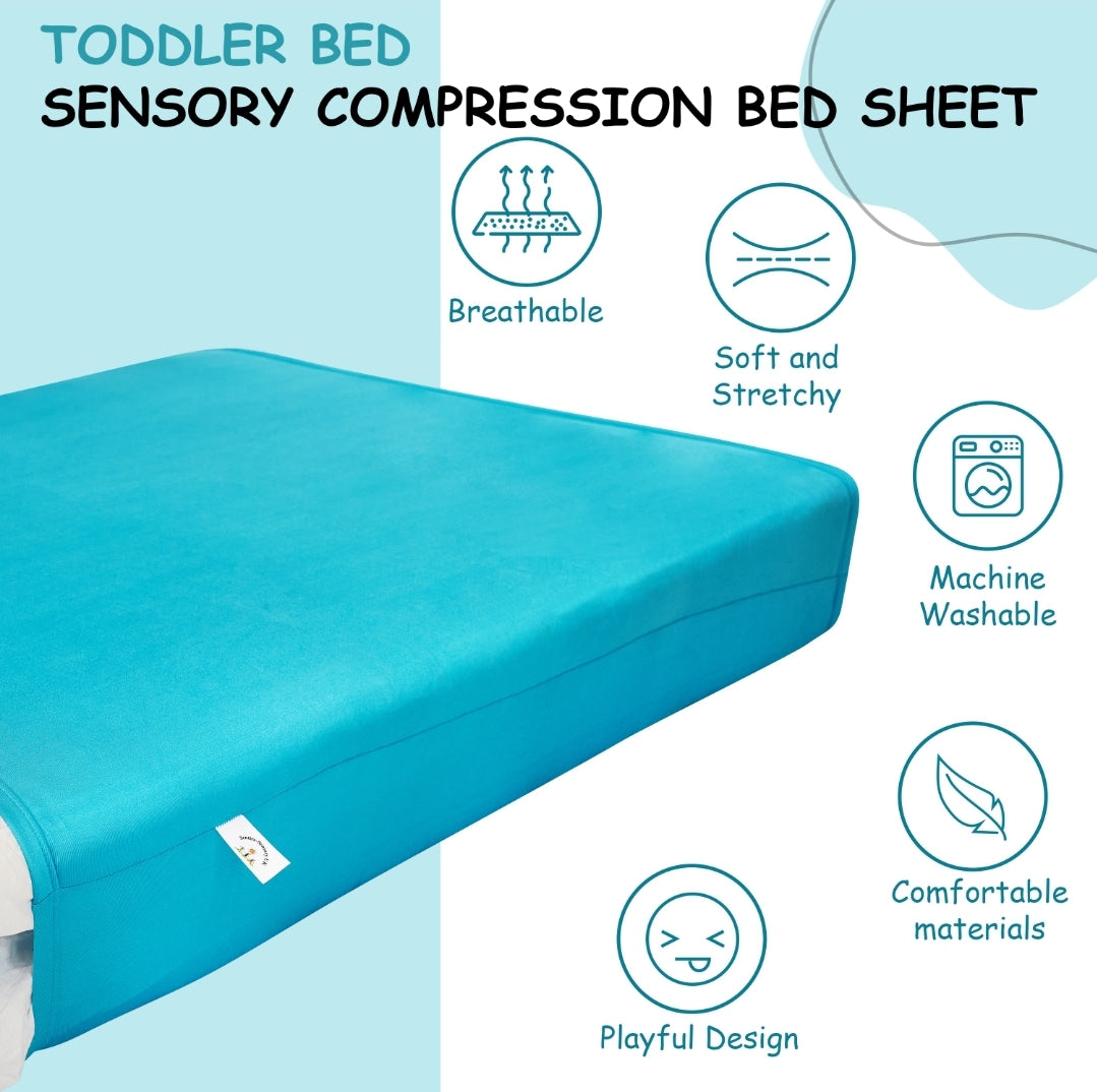 Powder Blue Toddler bed Sensory Compression Bed sheet