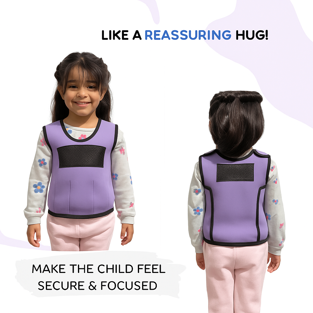 Lavender Weighted Adjustable Compression Vest-Deep Pressure for Children age 2-10+