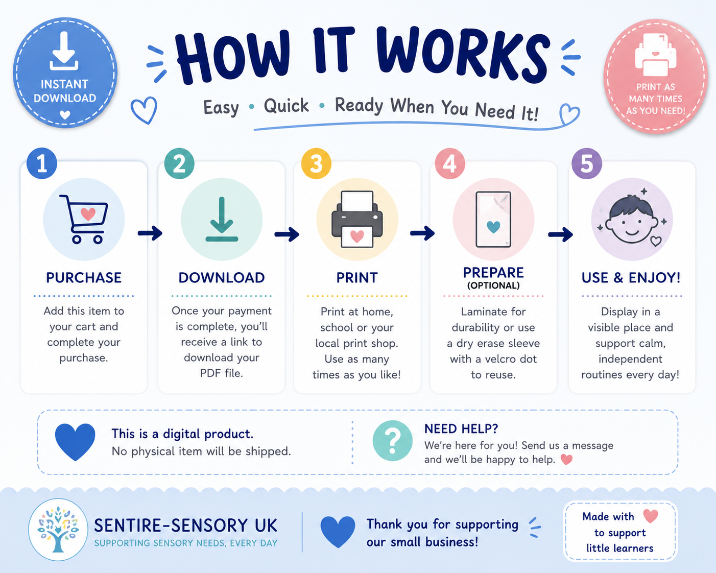 Brushing My Teeth Visual Routine Chart | Printable A4 PDF | Sentire-Sensory UK
