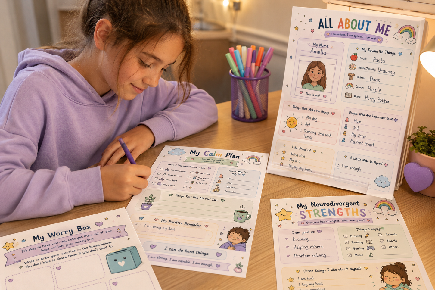 Neurodivergent Workbook & Positive Affirmation Book | Autism & ADHD Activities | Self Esteem, Feelings & Wellbeing Printable | SEND PDF