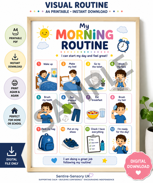 My Morning Routine Visual Schedule | A4 Printable PDF for Kids & Adults