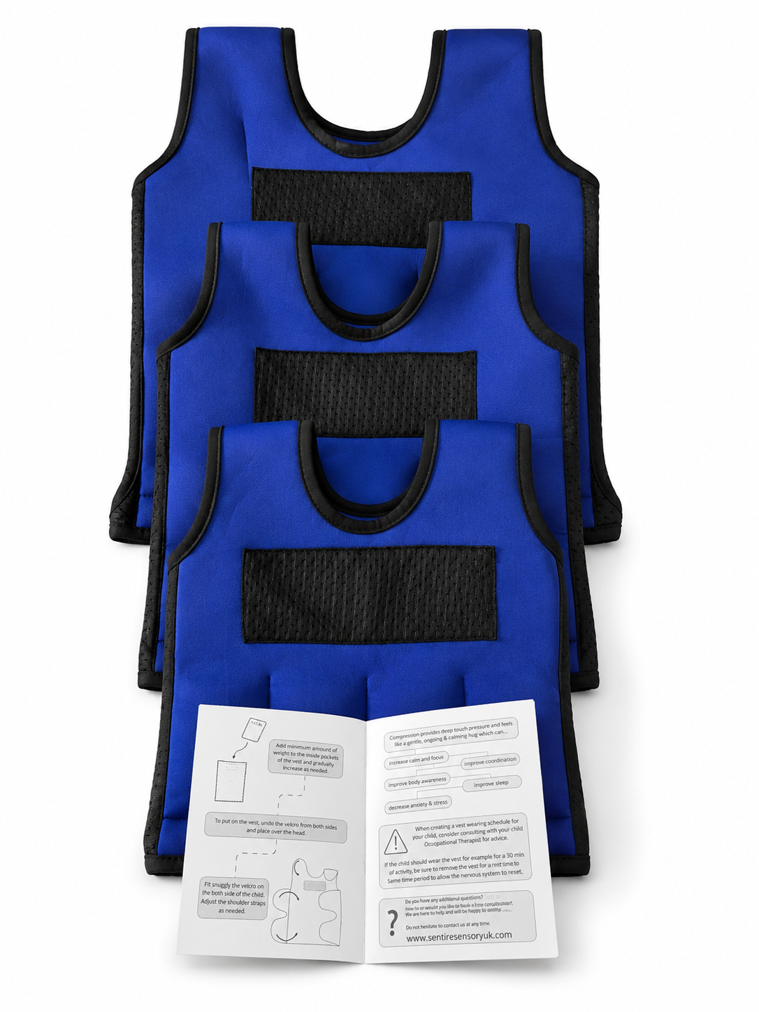 Blue Weighted Adjustable Compression Vest-Deep Pressure for Children age 2-10+