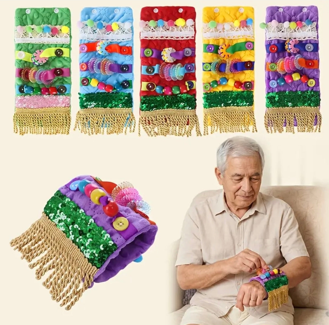 Alzheimer's Soothing Wristband, Sensory Stimulation Bracelet for Alzheimer's Patients, Colorful Bead Press Buttons to Relieve Anxiety