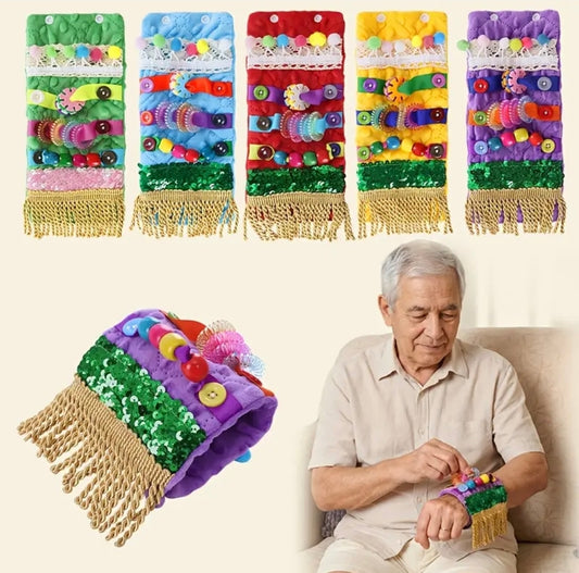 Alzheimer's Soothing Wristband, Sensory Stimulation Bracelet for Alzheimer's Patients, Colorful Bead Press Buttons to Relieve Anxiety