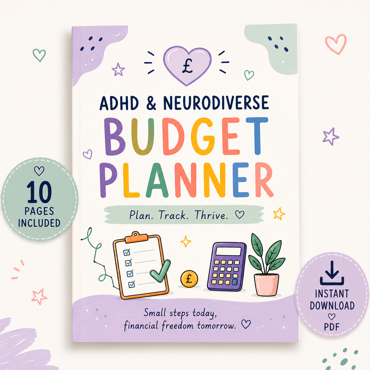 ADHD Budget Planner Printable PDF | Neurodiverse Money Planner | Financial Wellness Workbook | Savings & Debt Tracker | Instant Download