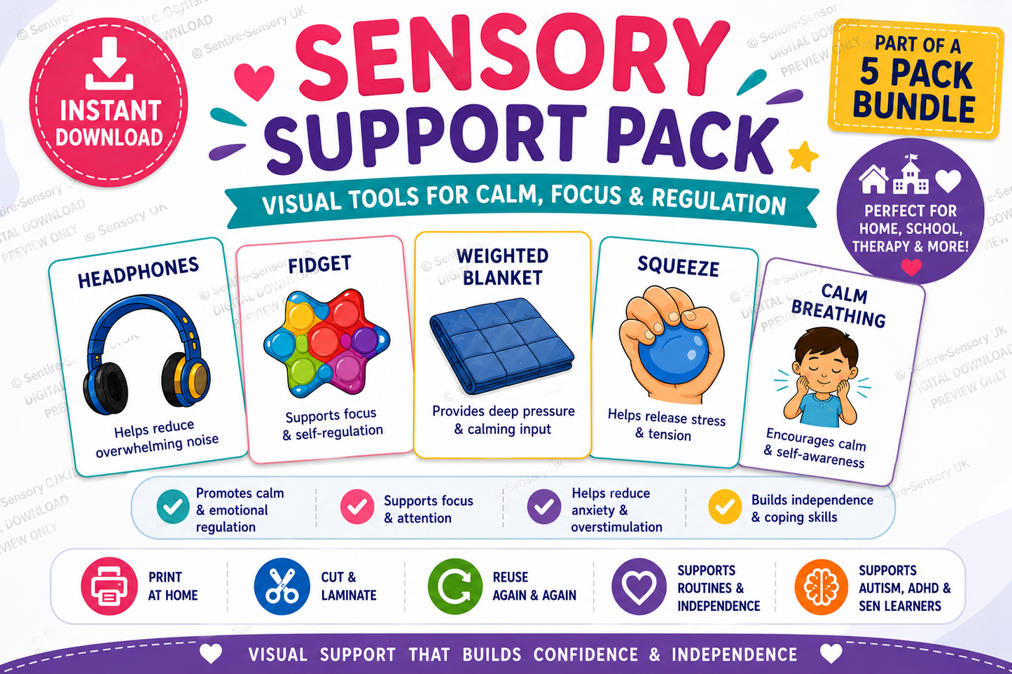 PECS Visual Support Bundle | Now & Next Board, School, Home, Sensory & Toilet Training Packs