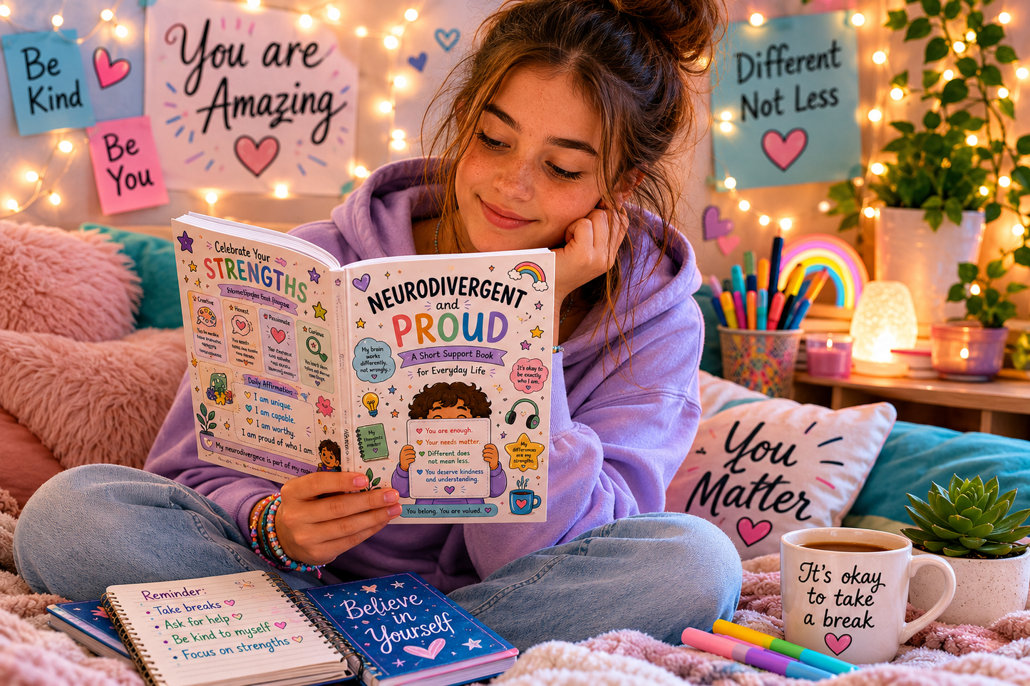 Neurodivergent Workbook & Positive Affirmation Book | Autism & ADHD Activities | Self Esteem, Feelings & Wellbeing Printable | SEND PDF