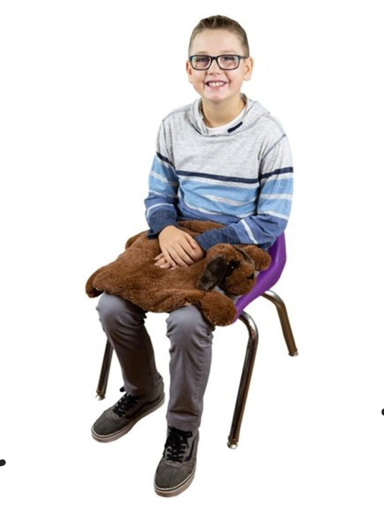 Bouncyband 5lb Weighted Sensory Plush Lap Pad for Kids – Removable Insert, Washable Animal Cover