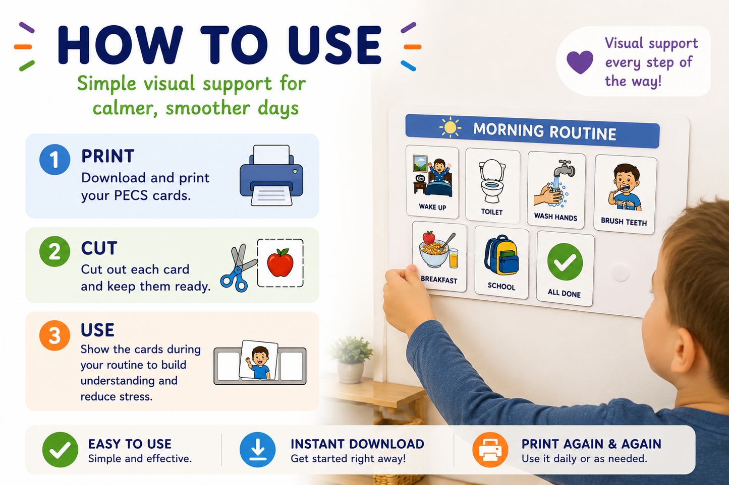 Home PECS Cards Printable | Visual Communication & Routine Support | Digital Download