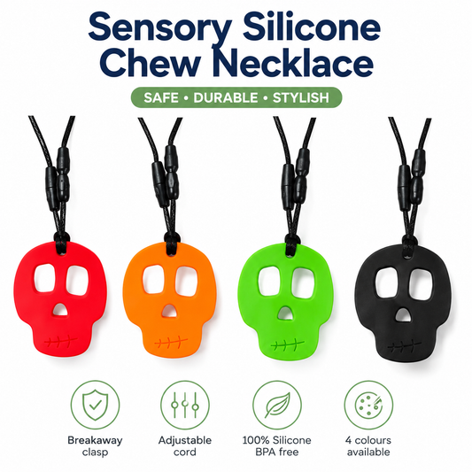 Skull Sensory Silicone Chew Necklace