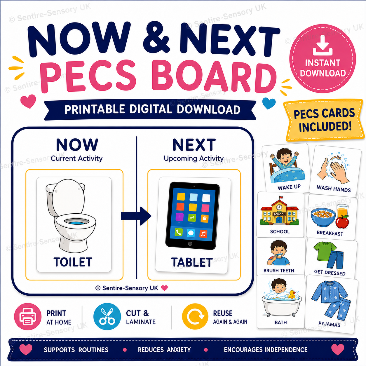 Now and Next PECS Board | Visual Schedule Cards | Autism Support | Daily Routine PECS | Printable PDF Download | SEN Resource