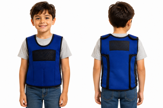 Blue Weighted Adjustable Compression Vest-Deep Pressure for Children age 2-10+