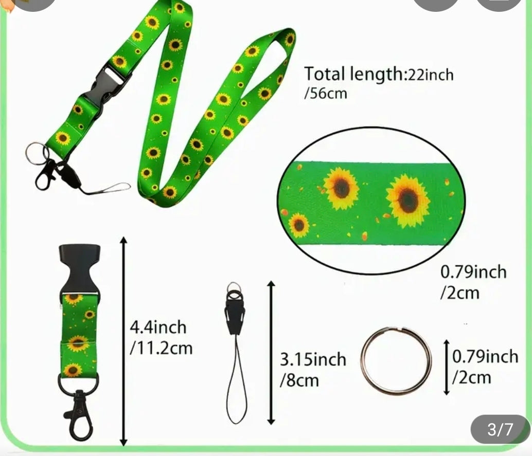 Sunflower Hidden Disability Awareness Lanyard with Safety Breakaway