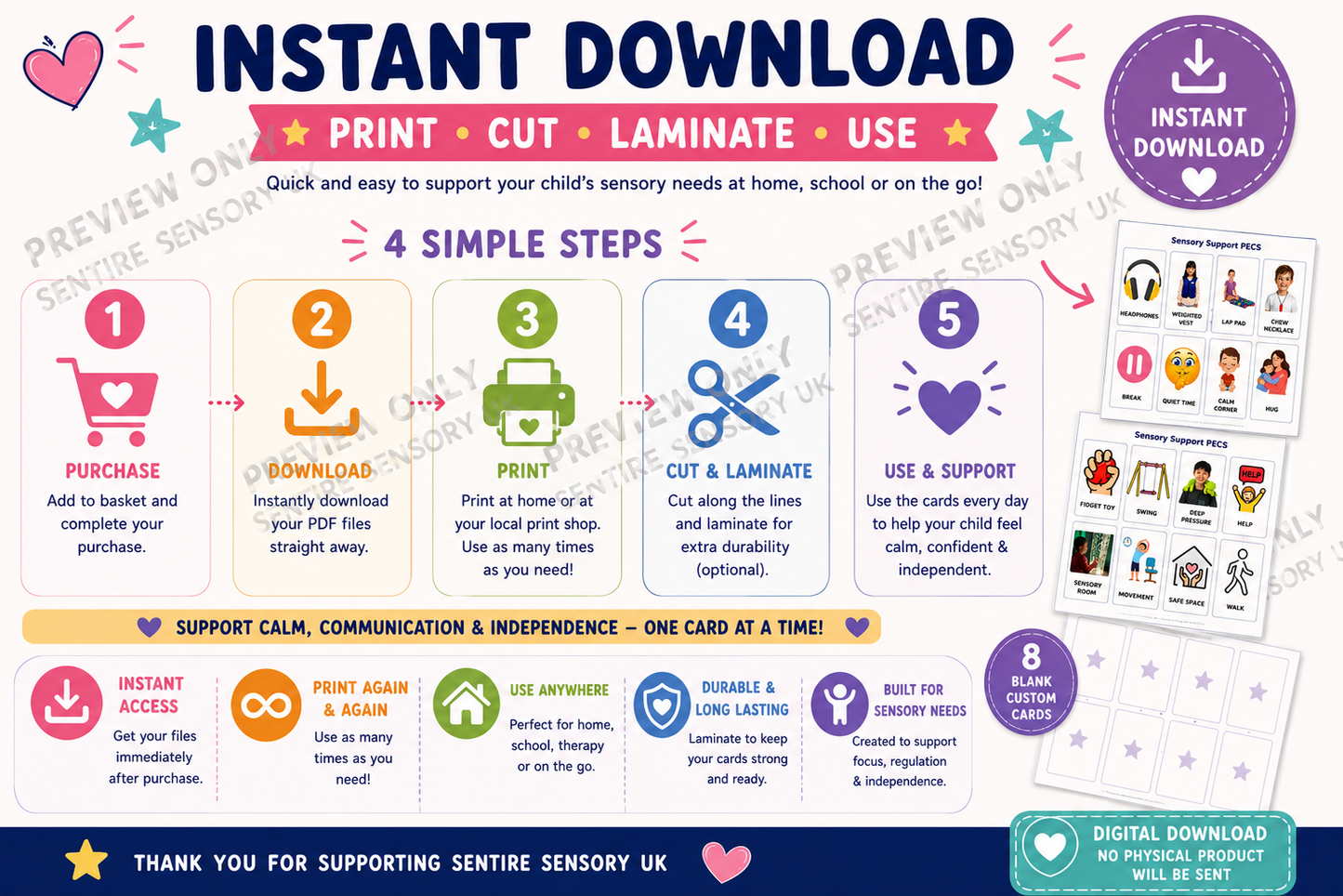 Sensory Support PECS - Digital Download