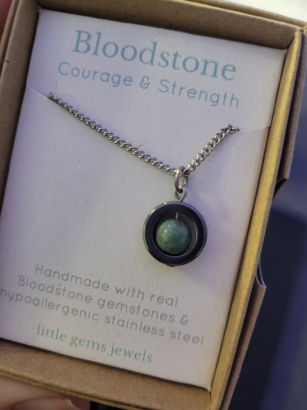 Bloodstone Gemstone Fidget Necklace
