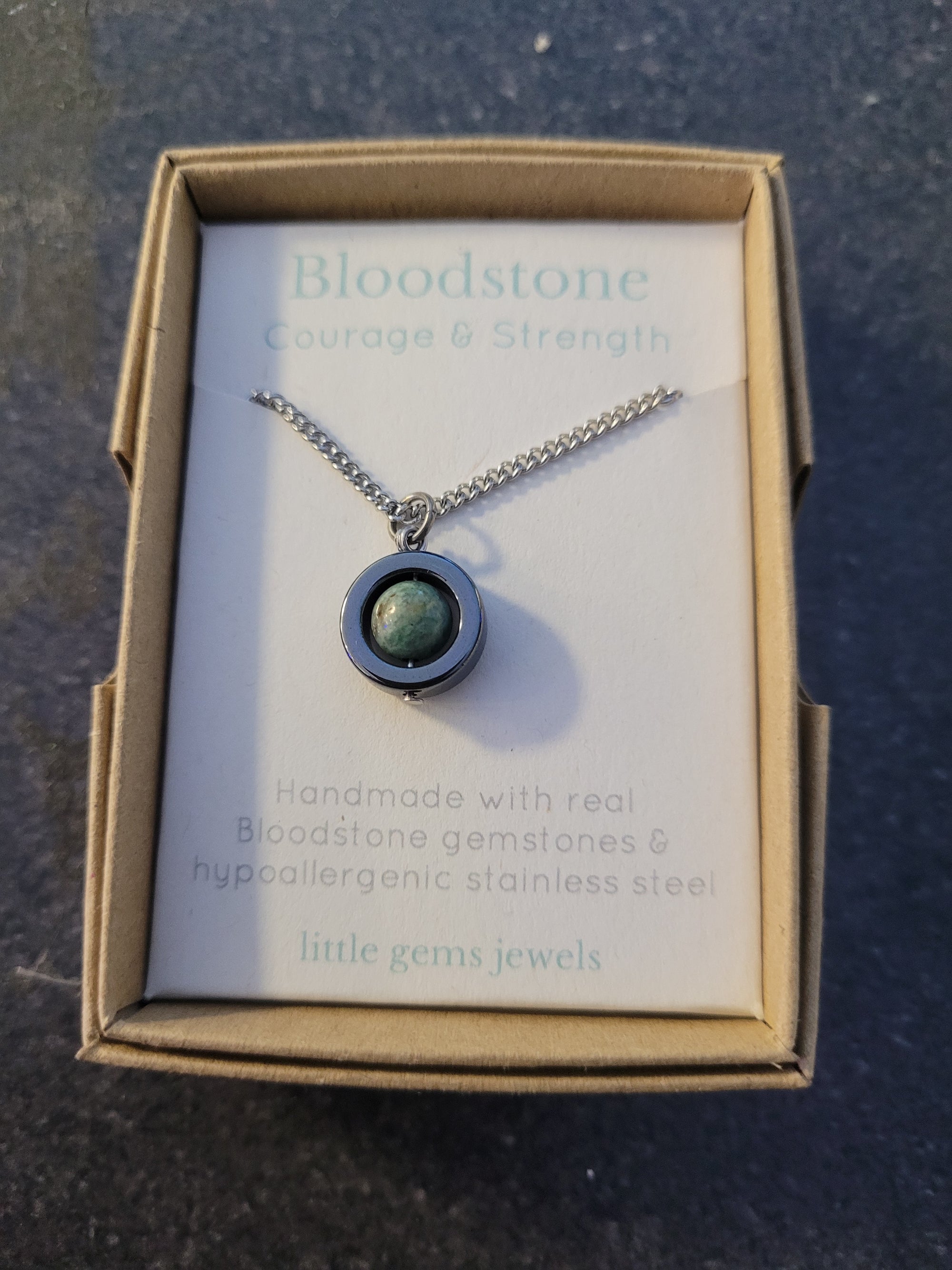 Bloodstone Gemstone Fidget Necklace