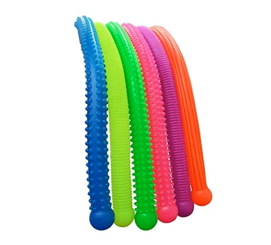 Stretchy Textured Elastic Fidget Snakes Pack of 6 Sentire Sensory UK The Sensory Toy Shop