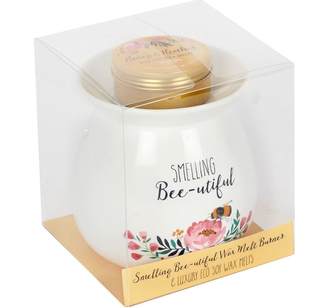 LARGE SMELLING BEE-UTIFUL WAX MELT BURNER GIFT SET