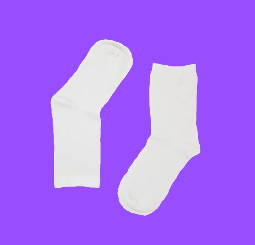 White  Bamboo Socks City of Clouds